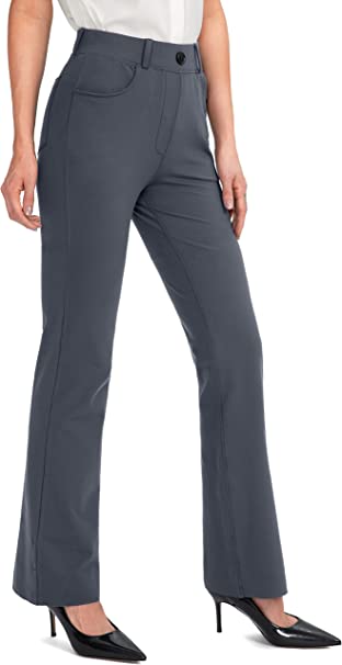 Rammus 28"/30"/32"/34" Women's Yoga Dress Pants Stretch Work Business Casual Slacks for Women Bootcut Office Trousers