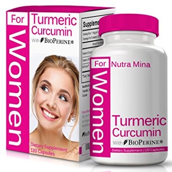 Turmeric Curcumin with Bioperine, Premium Joint Support for WOMEN, Best Absorption and Bioavailability with 95% Standardized Curcuminoids and Black Pepper, Made In USA - 120 Veggie Capsules