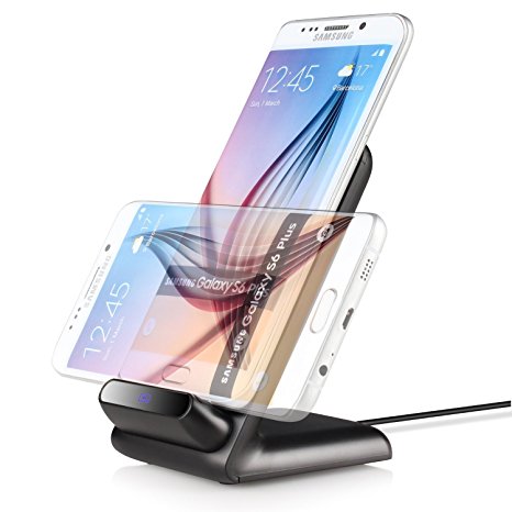iDoo "Thor" { 3 Coils } Qi Wireless Charger Stand Pad for All Qi-enabled Devices - Black