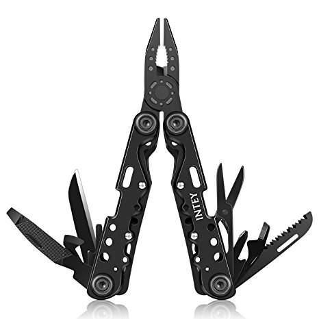 INTEY Multi Plier Stainless Steel 11 in 1 Multitool Knife Foldable Needlenose Pliers With Carry Case