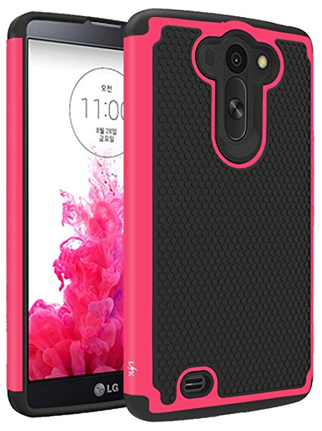 LG G Vista Case, LK [Shock Absorption] [Impact Resistant] Hybrid Dual Layer Armor Defender Protective Case Cover for LG G Vista (Hot Pink)