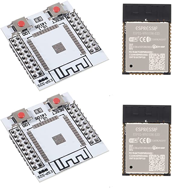 DORHEA 4PCS ESP32 Module, 2PCS ESP-32S Matching Adapter Board WiFi Bluetooth Module ESP-WROOM-32 Module   2PCS ESP-WROOM-32D ESP32 Module