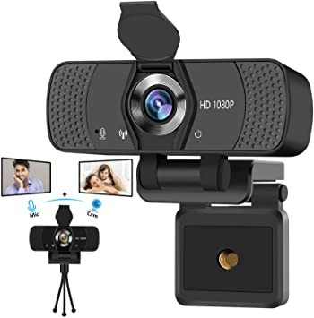 SFABF Webcam with Microphone,1080P Webcam USB Web Camera for Computer/Desktop,HD Video Camera Laptop Webcam with Cover & Tripod,Laptop Desktop PC Camera for Video Conference Recording Streaming