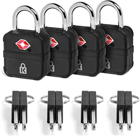 Kensington TSA Approved Keyed Luggage Lock — 4-Pack (K66102NA)
