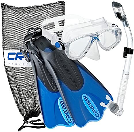 Cressi Palau Mask Fin Snorkel Set with Snorkeling Gear Bag