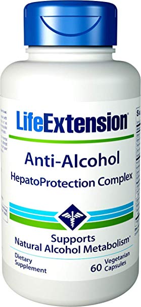 Life Extension Anti-Alcohol with Hepatoprotection Complex, 60 Vegetarian Capsules