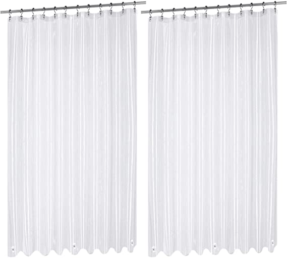 Utopia Home 2 Pack Clear Shower Curtain Liner, 183x183 cm Heavy Duty Clear PVC Shower Liner