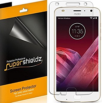 [6-Pack] Supershieldz for Motorola "Moto Z2 Play" Screen Protector, Anti-Bubble High Definition Clear Shield   Lifetime Replacements Warranty- Retail Packaging