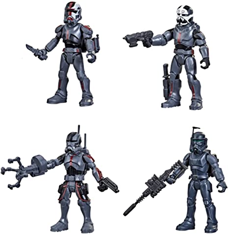 Star Wars Mission Fleet Clone Commando Clash 2.5-Inch-Scale Action Figure 4-Pack with Multiple Accessories, Toys for Kids Ages 4 and Up,F5333