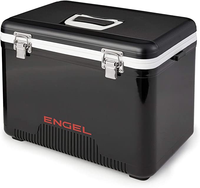 Engel 13 Quart Heavy-Duty Insulated Cooler Ice/Drybox, Leak Proof Odor Resistant with 18 Can Capacity, Black