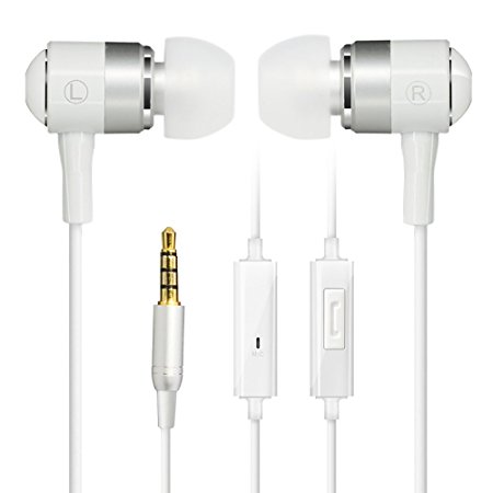 COWIN In-ear Earbuds Noise Isolating Headphones Dynamic Crystal Clear Sound, Ergonomic Comfort-Fit, Mic, iPhone, Android Compatible(White)