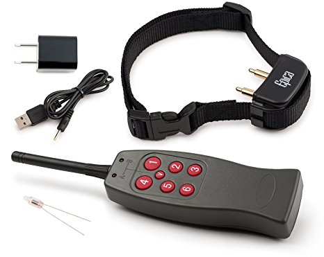Epica Remote Dog Training Collar Shock and Vibration for 1 Dog, Provides Safe but Annoying Static Stimulation- Ability to Shock or Vibrate
