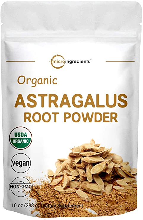 Micro Ingredients Organic Astragalus Extract Powder, 10 Ounce, Pure Astragalus Supplement, Supports Cardiovascular Health and Immune System, Non-GMO and Vegan Friendly