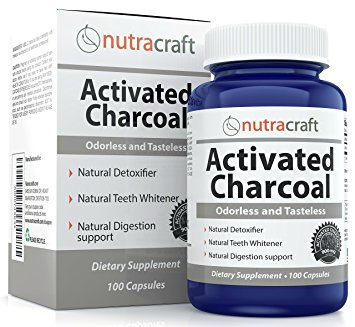 Activated Charcoal Capsules For Gas, Bloating, Detox and Teeth Whitening - Double Strength With 900mg per Serve - 100% Tasteless, Odourless & Natural - 100 Pills - Made In USA