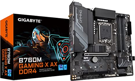 GIGABYTE B760M Gaming X AX DDR4 (LGA 1700/ Intel/ B760/ M-ATX/ DDR4/ 2* M.2/ PCIe 4.0/ Front USB 3.2 Gen 2 Type-C/ 2.5GbE LAN/Q-Flash Plus/PCIe EZ-Latch/Gaming Motherboard)