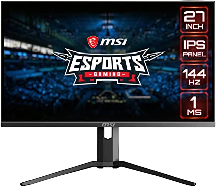 MSI Full HD Gaming RGB Non-Glare Super Narrow Bezel 1ms 1920 x 1080 144Hz Refresh Rate Adjustable Height Arm FreeSync 27” IPS Gaming Monitor (Optix MAG273R), Black (OPTIXMAG273R)