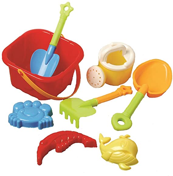 US Toy Beach Bucket Sand Castle Play Set (8 Piece)