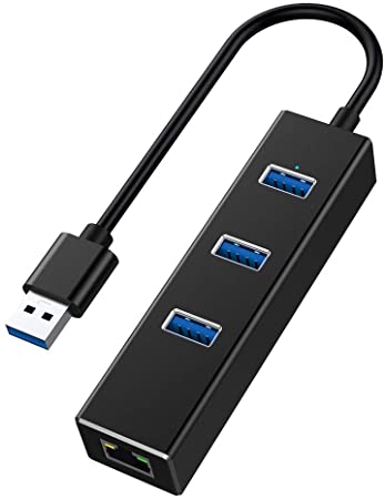 USB 3.0 Data HUB. EMATETEK 4 Ports USB 3.0 Ethernet Adapter Compatible for Mac Mini, iMac Pro, Microsoft Surface, Ultrabooks. (Black)