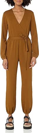 Amazon Essentials Women's Knit Surplice Jumpsuit (Available in Plus Size)