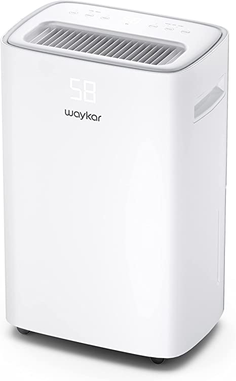Waykar 3500 Sq. Ft Dehumidifier for Home Basements Bedroom Moisture Remove Intelligent Humidity Control with Continuous Drain Hose Auto Drainage