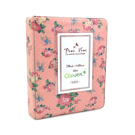 CLOVER 64 Pockets Vintage Floral Photo Album for Instax Mini Films - Pink