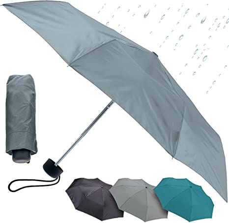 Lewis N. Clark Portable Mini Travel Umbrella, Windproof & Water Repellent Fabric, 1 Year Warranty