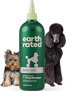 Earth Rated Coat-Specific 3-in-1 Curly & Wavy Coated Dog & Puppy Shampoo, Conditioner and Deodorizer, Formulated to Tackle Tangles and Restore Curls, Refreshing White Tea & Basil Scent, 16 oz.