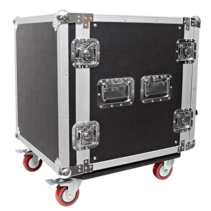 Seismic Audio - 12 SPACE RACK CASE for Amp Effect Mixer PA DJ PRO with Casters