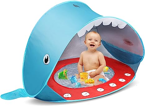 Pop Up Baby Beach Tent, Opret Folding Sun Shade with Pool for Babies 50  SPF UV Protection Portable Sun Shelter Lightweight for Indoor and Outdoor