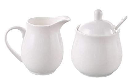 Ceramic Colorful Creamer and Sugar Set with Lid Spoon, Coffee Serving Set 12oz Cream Jug Sugar Jar