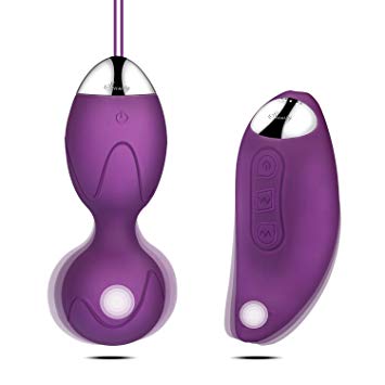 Sensaty Bullet Vibrator,Rechargeable Wireless Remote Control Vibrating Silicone Bullet Egg 10-Frequency Pleasure Adult Sex Toys Vibe - Women Regain Bladder Control with Ben Wa Balls (Purple)