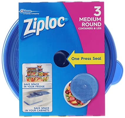 Ziploc Food Storage Container, Round, (Pack of 3)