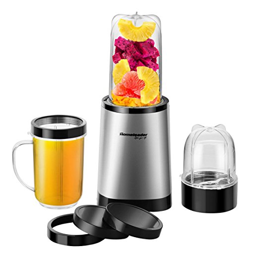 Homeleader 9-Piece Personal Blender, 26000 RPM High Speed Blender for Shakes and Smoothies,Mini Blender/Mixer System,Silvery