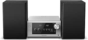 Panasonic SC-PM700EG-S Neat Micro Hi-Fi Sistema Estéreo Compacto con CD, FM Radio, USB y Bluetooth, Altavoces de 80 W, Control De Graves, Plateado