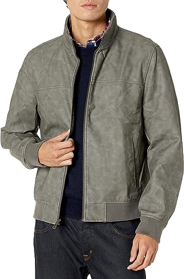 Tommy Hilfiger Men's Faux Leather Bomber Jacket