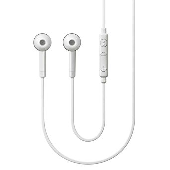 Samsung OEM 3.5mm Tangle Free Stereo Headset with Microphone - Non-Retail Packaging - White