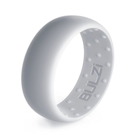 BULZi - Massaging Comfort Fit Silicone Wedding Ring - #1 Most Comfortable Men's and Women's Wedding Band - Round Edges with Flexible Work Safety Design