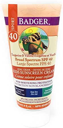 Badger Kids Sport Zinc Oxide Sunscreen Cream, Tangerine & Vanilla | 87ml