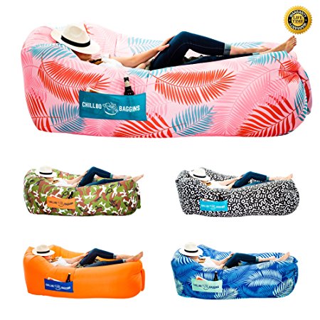 Chillbo Baggins 2.0 Inflatable Lounge Bag Hammock Air Sofa and Pool Float Ships Fast! Ideal for Indoor or Outdoor Hangout or Inflatable Lounger for Camping Picnics & Music Festivals