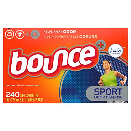 Bounce Plus Febreze Sport Odor Defense Fabric Softener Dryer Sheets, 240 Count