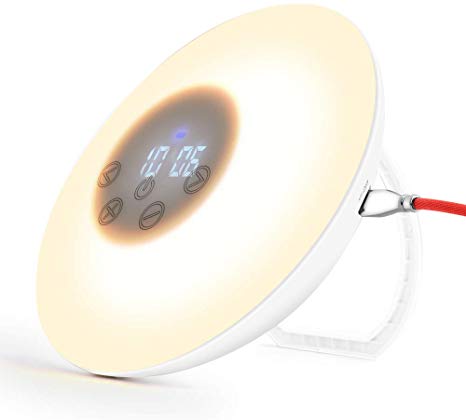 Wake-Up Light,Greatic Colored Sunrise Simulation Alarm Clock with FM Radio Snooze Function