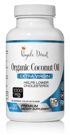 Coconut Oil Capsules Organic Extra Virgin 1000mg Softgel Pills Cold Pressed Non GMO