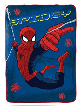 Marvel Spiderman 'Graphic' Plush Fleece 62" x 90" Twin Blanket