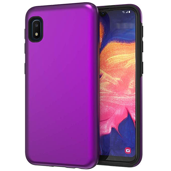 LUCKYCAT Samsung Galaxy A10E Case,Galaxy A10E Case, Impact Resistant Protective Anti-Scratch Anti-Fingerprint Shockproof Rugged Case for Samsung A10e (2019 Version)-Purple
