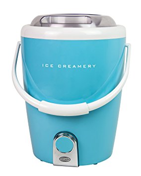 Nostalgia GICM400BDBLUE 4-Quart Gourmet Ice Creamery with Ingredient Chute