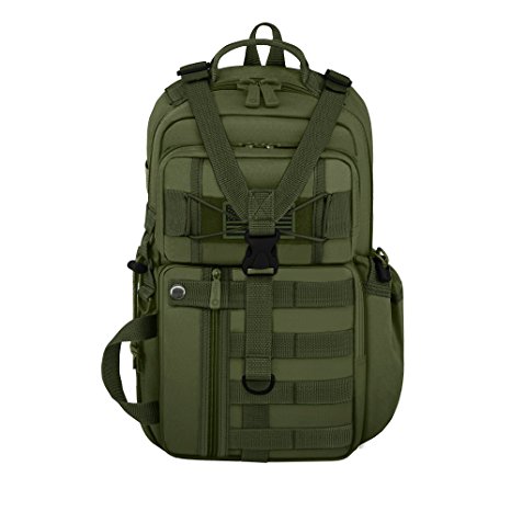 East West U.S.A. RT525 Tactical Molle Assault Sling Shoulder Cross Body One Strap Backpack, Olive