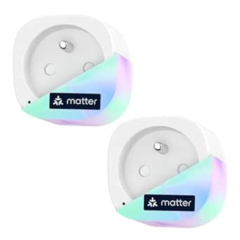 Meross Prise Connectée Matter (FR), 16A Prise WiFi Compatible avec Apple Home, Alexa et Google Home, 2 Prises avec Mesure d'Énergie pour Panneau Solaire Photovoltaïque, Commande Vocale et à Distance