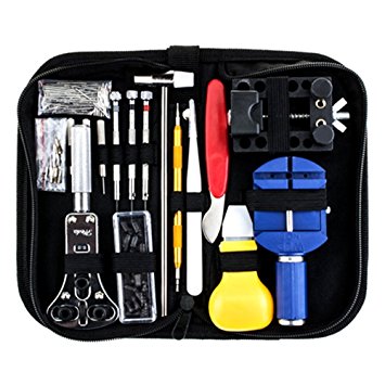 147 PCS Watch Repair Tool Kit Watch Fixing Tool Professional Watch Band Link Pin Tool Set Spring Bar Tool Set Opener Remover Kits with Carrying Case (147PCS)
