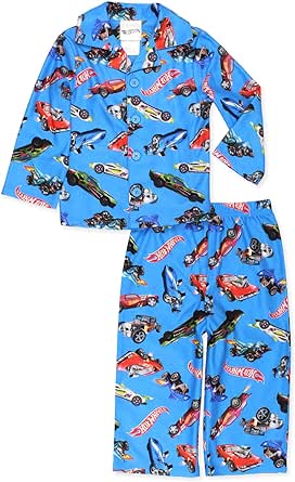 Hot Wheels Racecar Toddler and Boys Flannel Coat Style Pajama Set