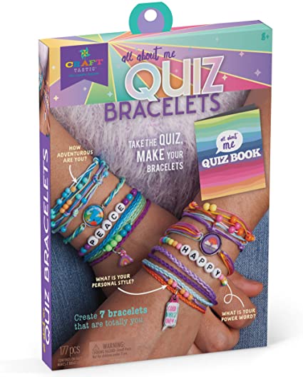 Craft-tastic – All About Me Quiz Bracelets – Craft Kit – Take Fun Personality Quizzes & Use The Answers to Create 7 Unique Bracelets